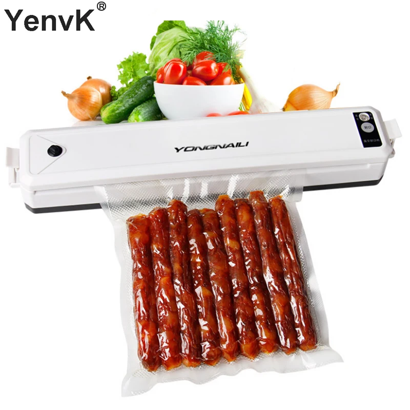 

YenvK Household 220V 110V Automatic Vacuum Sealer Food Vacuum Packing Machine Packer With 10pcs Vacuum Bag for Food Saver