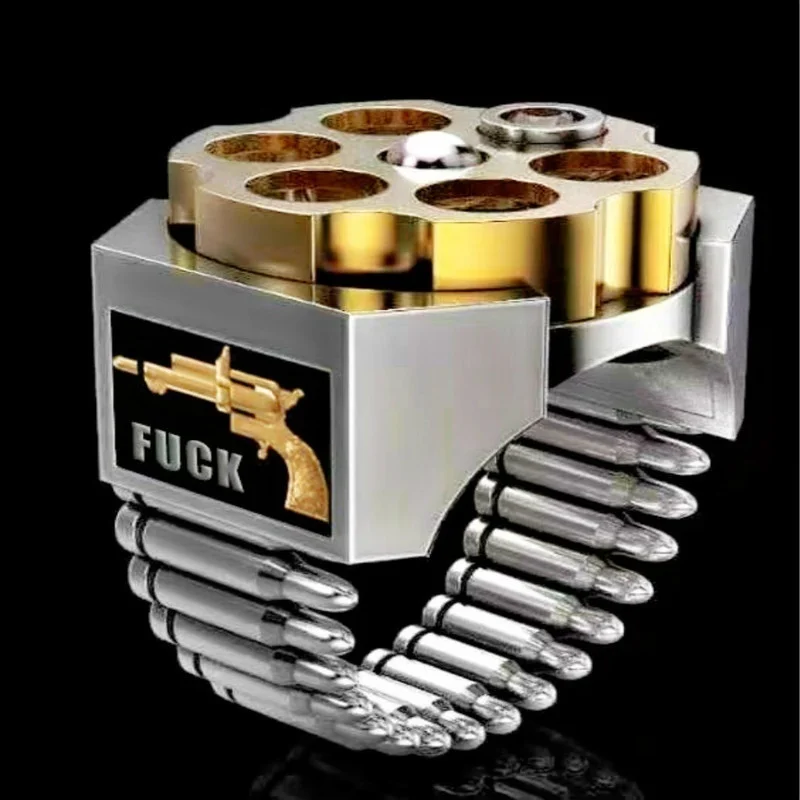 

Cool Design Nano Craft Death Revolver Rings for Men Revolver Bullet Roulette Jewelry Boyfriend Anniversary Accessories