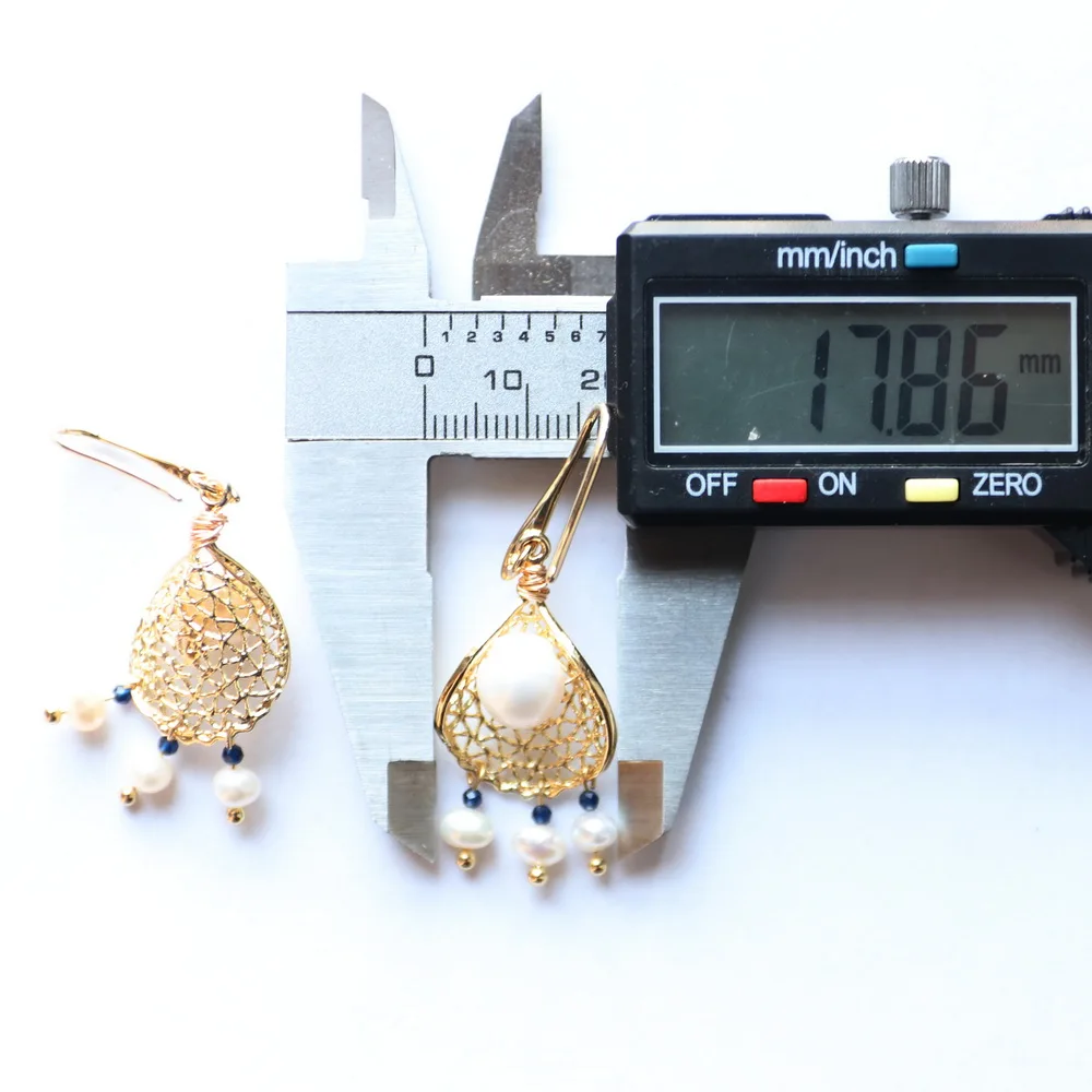 Серьги женские медные с пресноводным жемчугом | Украшения и аксессуары