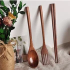 3 шт.набор, деревянные палочки для еды и вилки