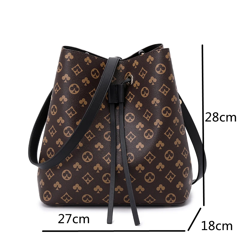 

Shoulder Bag Female Vintage Brand Tote Bucket Ladies Luxury Designer Big Set Shopper Crossbody Black Leather 2021 Handbag Bolsas