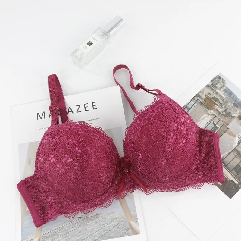 Beauwear Сексуальное белье чашечки B C плотные бюстгальтеры пуш-ап бюстгальтер из цветочного кружева нижнее белье 3/4 чашки для большой груди Для женщин 85, 90, 95, 100