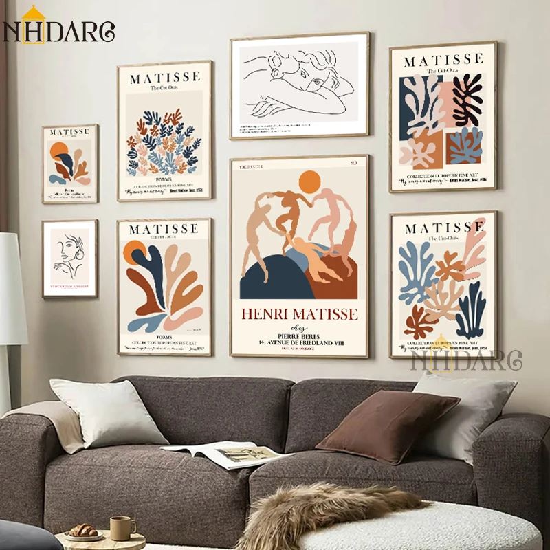

Canvas Print Painting Poster Brutalist Matisse Artwork Vintage Plant Abstract Colorful Nordic Wall Pictures Art Room Home Decor