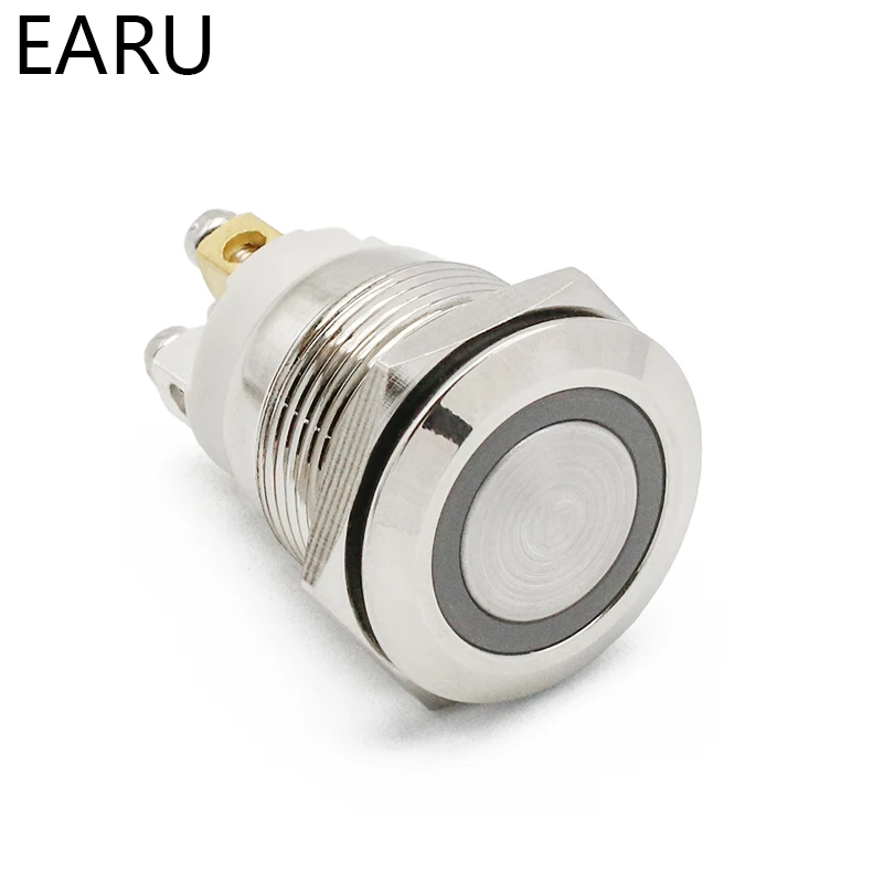 Внешний металлический кнопочный выключатель 19 мм 22 светодиодный светильник 12 В 24