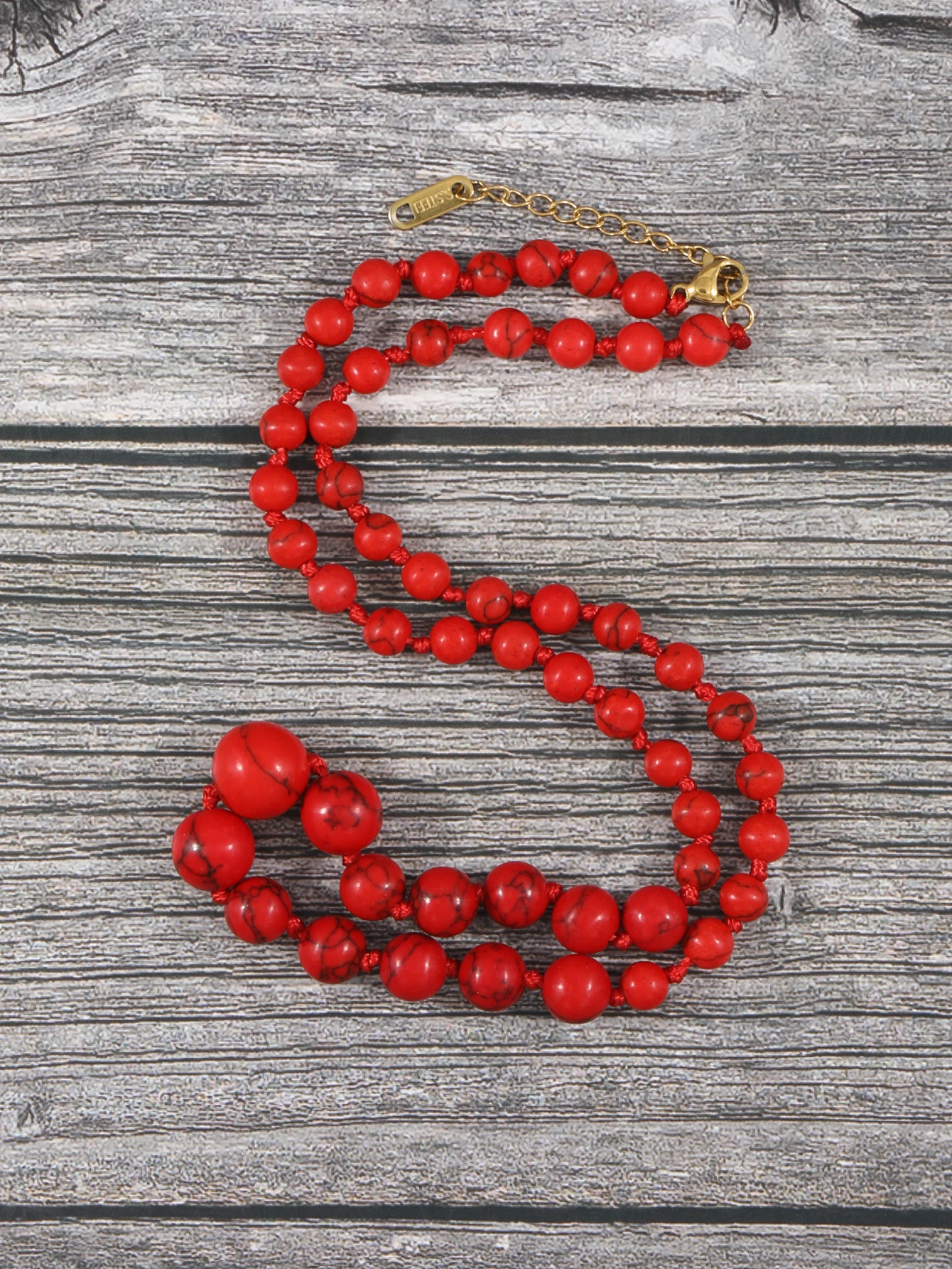 

YUOKIAA Natural Red Turquoise Mala Necklace with Lobster Clasp Chain for Women Men Balancer Meditation Japamala Yoga Jewelry