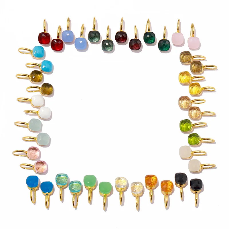 Высококачественные серьги в стиле конфет 17 цветов с кристаллами с 3 видами позолоченных ювелирных изделий кольца для женщин подарок