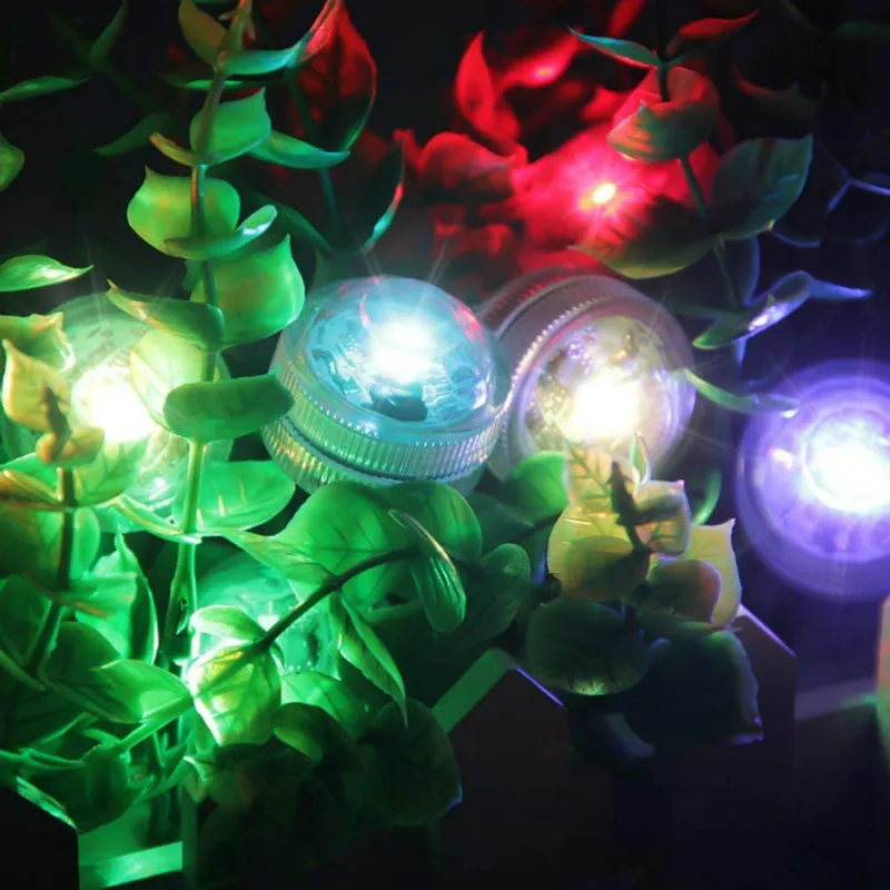 Светодиодная подводная лампа на батарейках с дистанционным управлением RGB, беспроводная подводная лампа, водонепроницаемая ваза, чаши, украшение для аквариума
