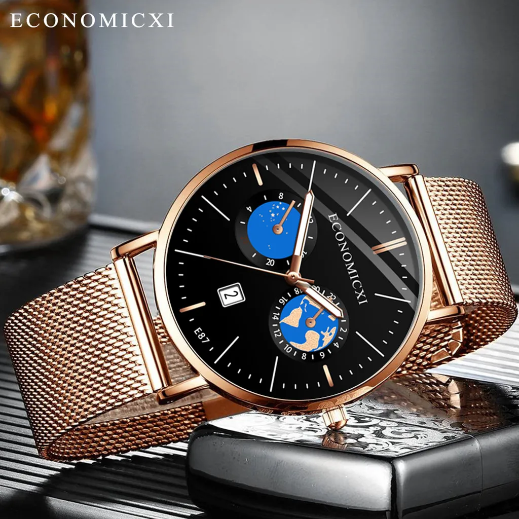 Relogio Masculino лента из нержавеющей стали со светящимися маленькими циферблатами