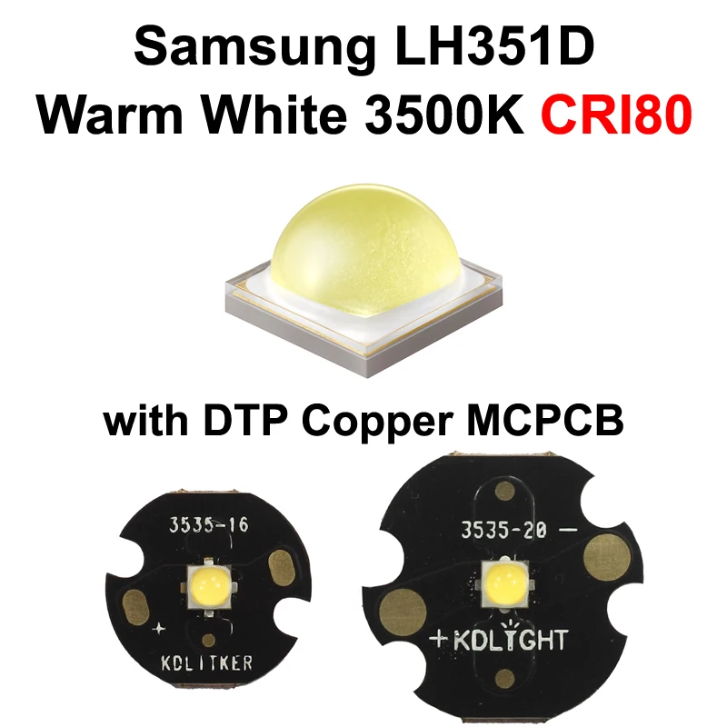 Светодиодный излучатель Samsung LH351D T6 F4 теплый белый 3500K высокий CRI80 (SPHWHTL3DA0EF4U0T6) с