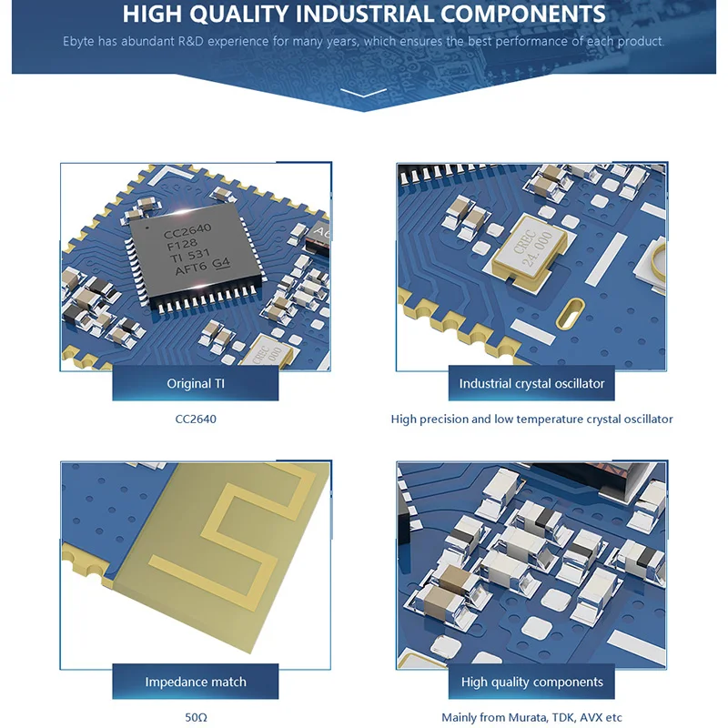 

HOT-EBYTE E72-2G4M05S1B CC2640 2.4GHz RF Module Bluetooth Module BLE4.2 Wireless Transmitter and Receiver