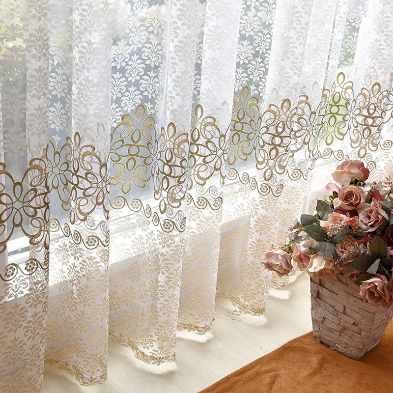 

Floral Modern Sheer Tulle Curtains for Living Room Bedroom Kitchen Voile Sheer Curtains for Window Tulle Shower Curtains Drapes
