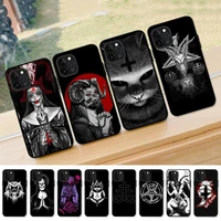 pentagram 666 demonic satanic phone case for iphone 13 12 mini 11 pro xs max xr x 8 7 6 6s plus 5s cover