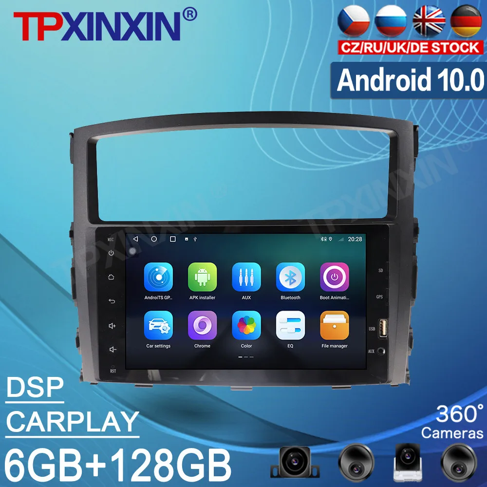 

Android 10 128G для Mitsubishi Pajero 2006 - 2011 Автомобильный магнитофон мультимедийный плеер стерео GPS навигация видео PX6 головное устройство