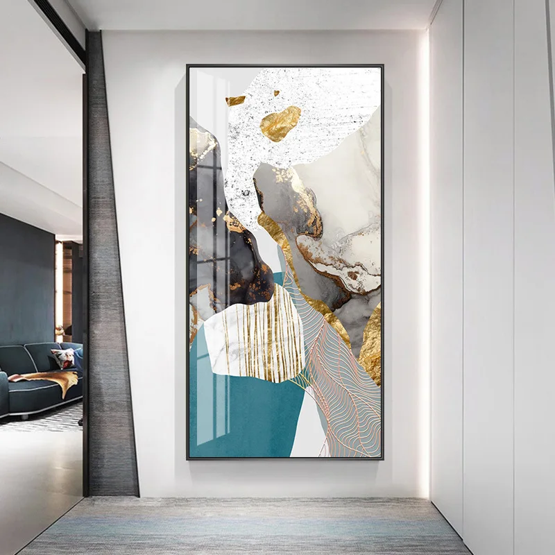 Cuadro de pintura de vena dorada abstracta, p&oacute;ster grande de impresi&oacute;n HD, arte de pared para sala de estar, pasillo de entrada, cuadros, decoraci&oacute;n de sal&oacute;n-0
