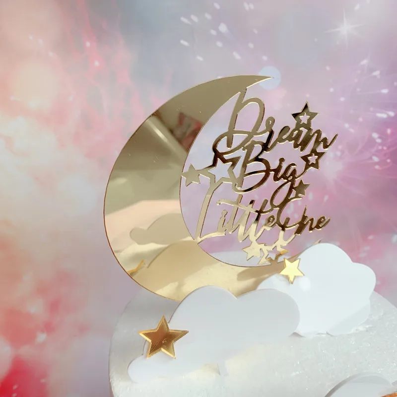 Звездная и лунная шапочка для торта вечерние сказочные праздничные свадебные