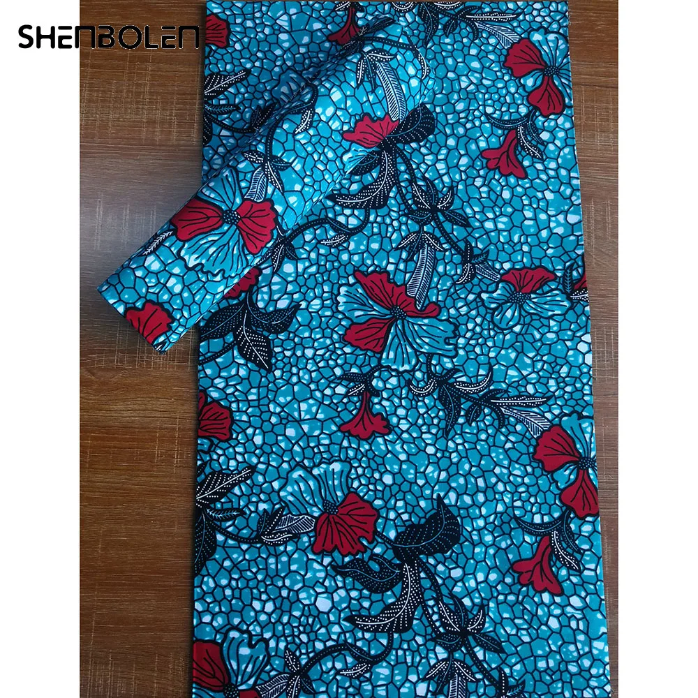 

Ткань из Анкары, Африканский настоящий восковой принт, хлопок 100% 2021, высокое качество, нигерийский материал для шитья, 6 ярдов, восковая ткан...