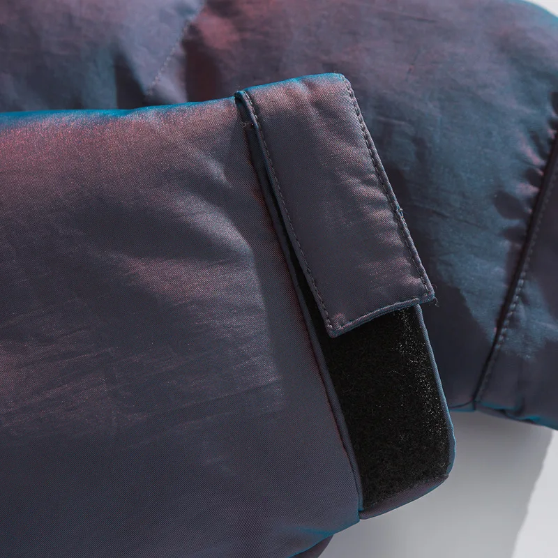 LUCLESAM Winter Men's Korean Puffer Jacket Mens Stand Collar Thick Warm Gradient Parkas Male Fashion Coat