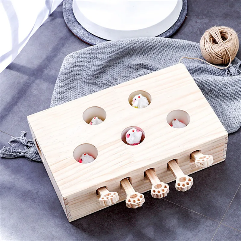 Aapet 1 шт. деревянная игрушка для домашних животных белая мышь кота Интерактивная