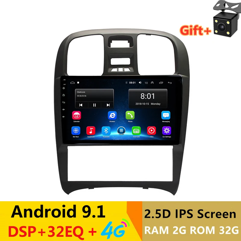 " 2.5D ips Android 8,1 автомобильный DVD мультимедийный плеер gps для hyundai Sonata Fe 2004-2007 08 2009-2012 автомобильный Радио DSP 32EQ навигация