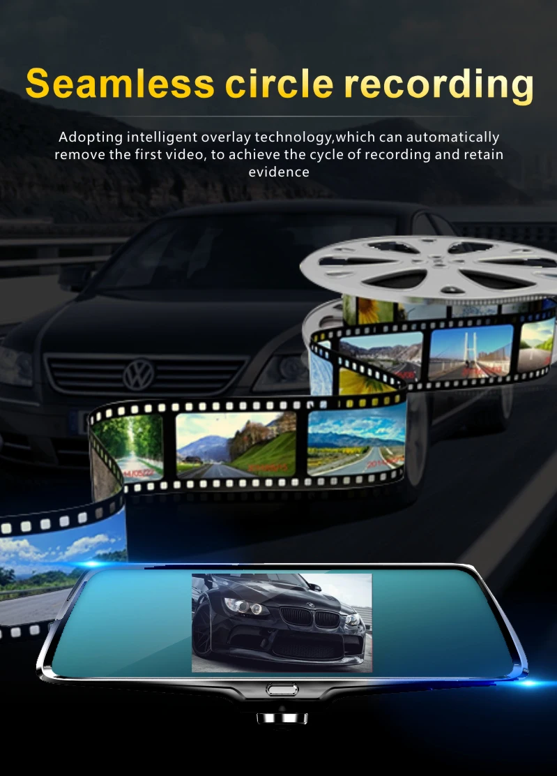 Maiyue star 1" 360 градусов панорамный 5 сторонний без мертвых углов HD Автомобильный видеорегистратор полный экран потоковая передача медиа сенсорный экран ЖК-дисплей приборная панель камера