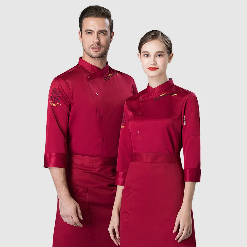 

short sleeve summer clothes thin breathable mesh chef work clothes kitchen clothes restaurant chef embroidery Chef