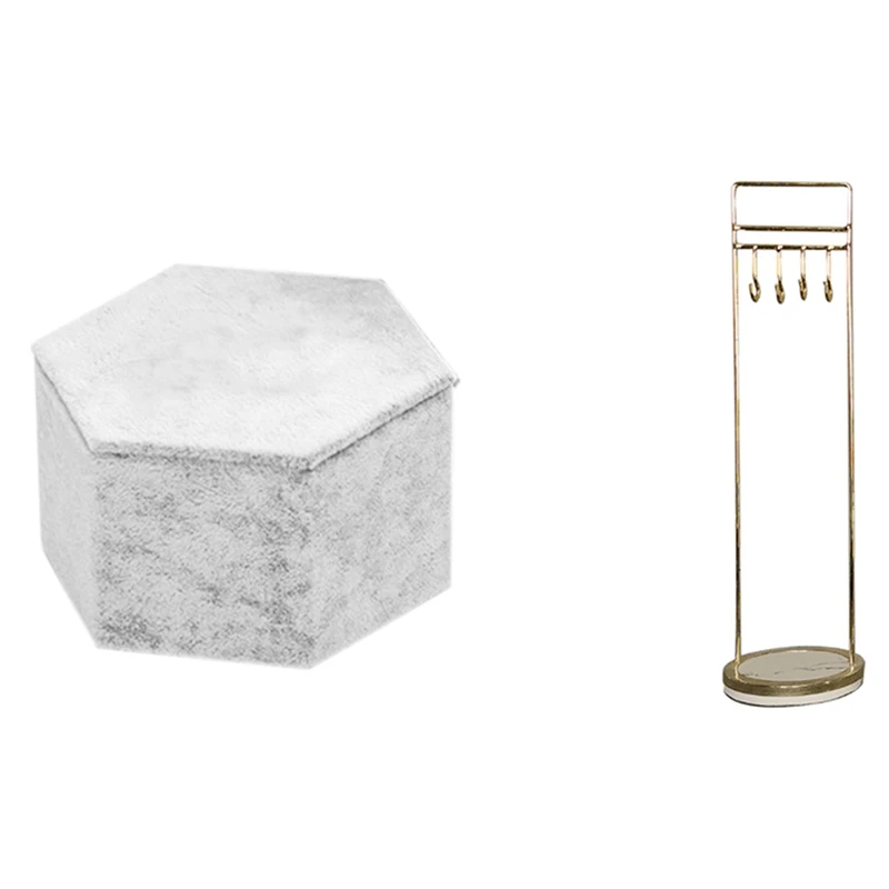 

Демонстрация ювелирных изделий с мраморной подставкой, демонстрационный стеллаж для ожерелий и сережек, шкатулка для хранения ювелирных и...