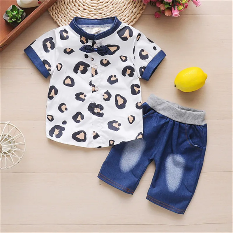 BibiCola Summer Children Boys Clothing Set Kids Pilot Clothes Baby Tops T-shirt+ Shorts Sport Suit |
