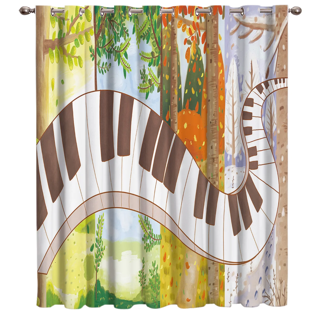 Современные оконные шторы всесезонные креативные занавески с клавишами пианино