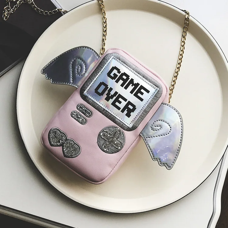 Новая модная блестящая женская мини сумка через плечо с принтом игры PlayStation Laser