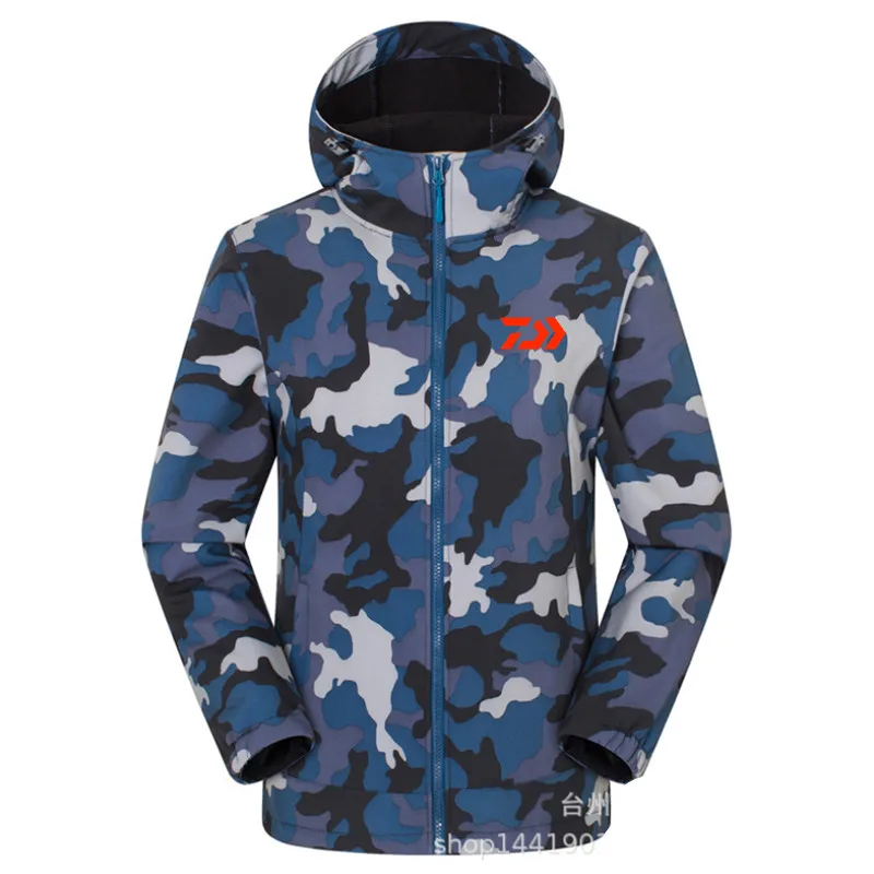 

Daiwa Outdoor Plus Velvet Fishing Suit Camping Waterproof Fishing Jacket Soft Shell Fleece Jacket Camouflage Fishing Clothing