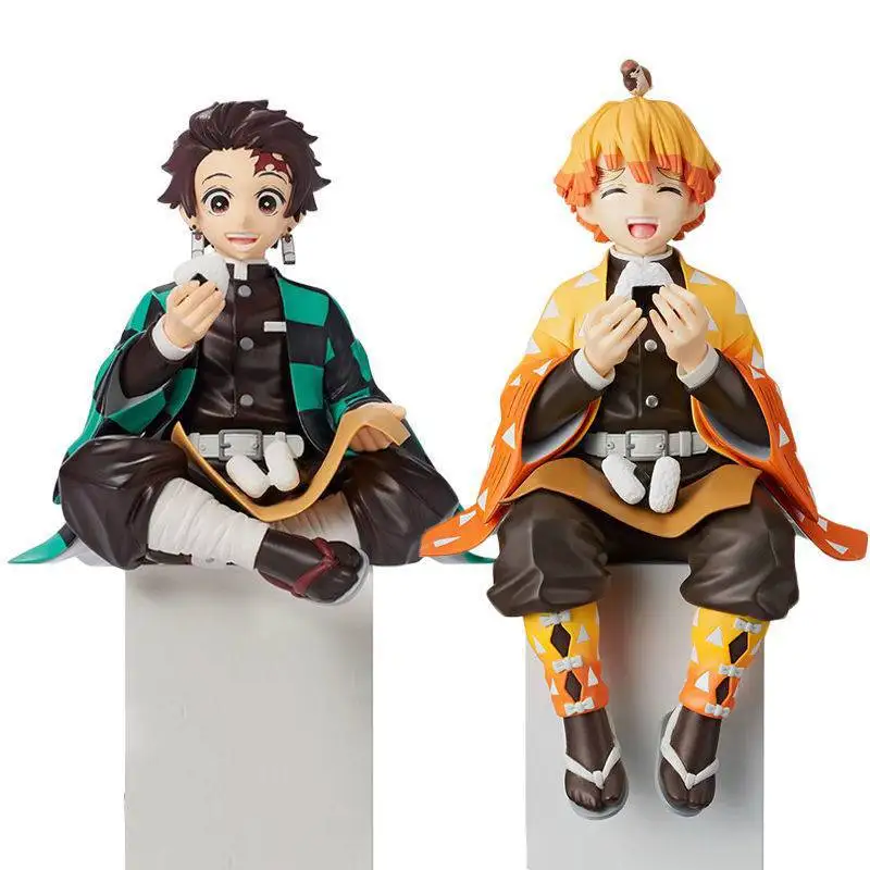 

10/14cm Anime Demon Slayer Figure Kamado Tanjirou Eat Rice Balls Pvc Action Figure Kawaii Model Doll Toys for Children Adult