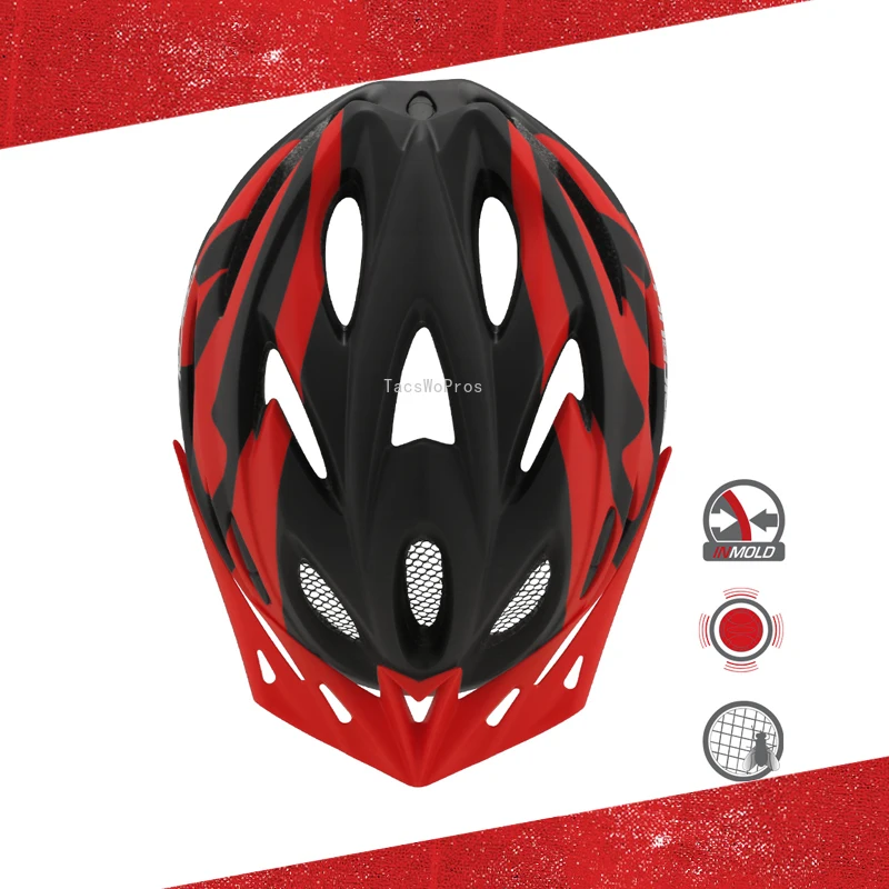 

Adjustable Men Women Bicycle Helmets with Rear Light Mountain Road Bike Riding Helmets Removable Visor Cycling Safety Helmet