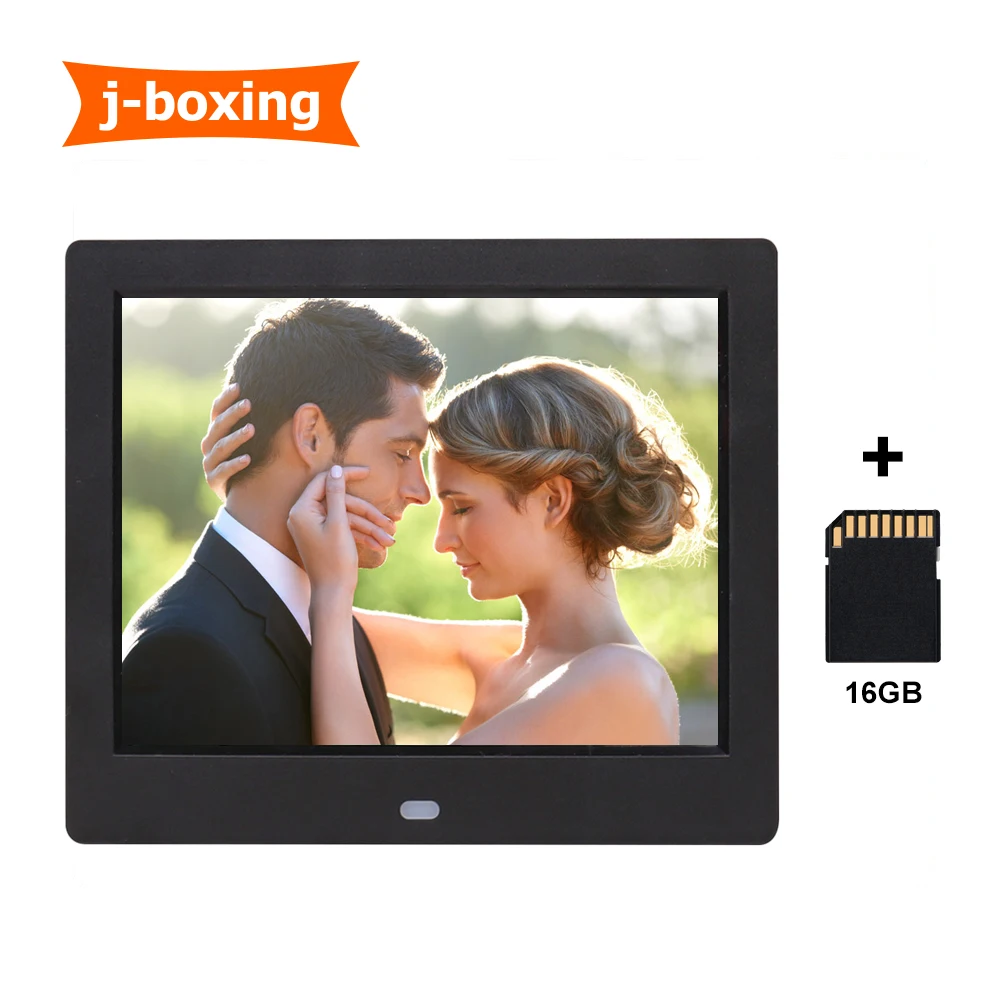 

Digital Picture Frames 8 inch, Wall Mount Digital Photo Frame, Remote Control,Calendar, Display Photos with 16GB SD Card, Black
