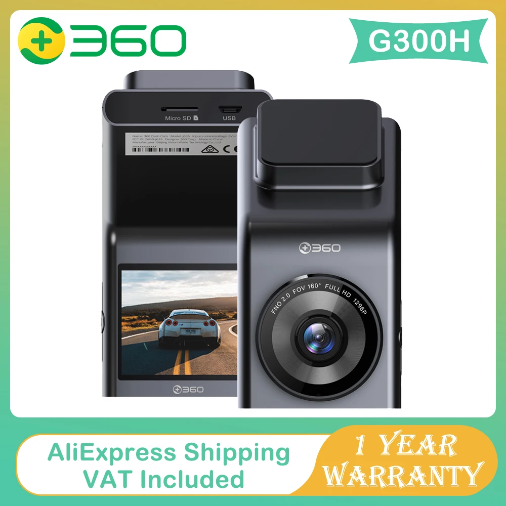  360 G300H видеорегистратор 1296P FHD 160 градусов 2,0" Умный Автомобильный видеорегистратор 3 Мп камера WIFI GPS Google карты ночное видение парковочный…