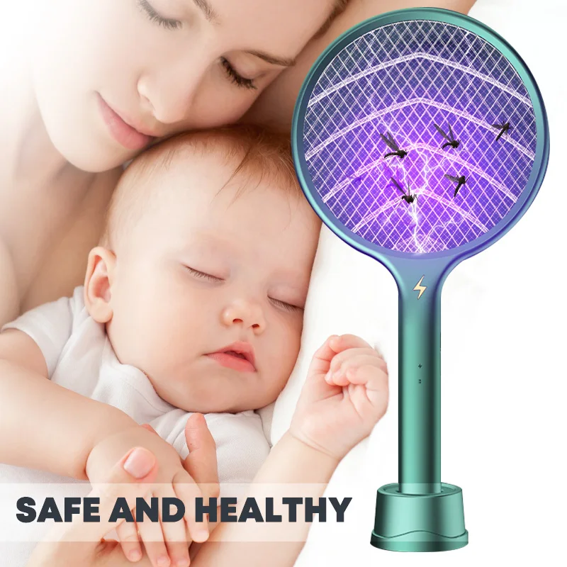

USB перезаряжаемая летняя лампа-ловушка для мух, 2 в 1 electric fly swatter