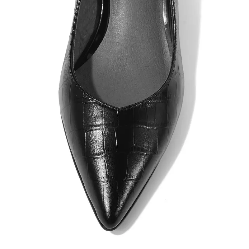 

Natural genuine leather crystal high heels office work shoes women high heel shoes women heels shoes Large size 34-42