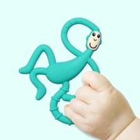 high quality silicone cartoon monkey toddler molar teether pain tool kids teething baby gift