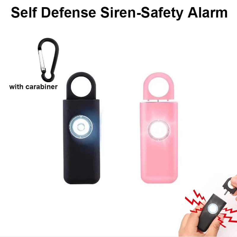 

Оригинальная самооборонная Сирена-портативная охранная сигнализация для женщин со светодиодной подсветкой SOS и карабином помогает пожилы...