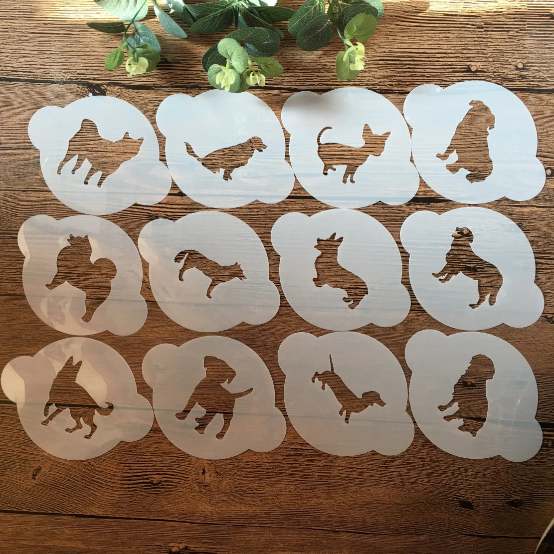 12Pcs 13*10cm Pet Dog DIY Layering Stencils Painting Scrapbooking Stamping Embossing Album Paper Card Template