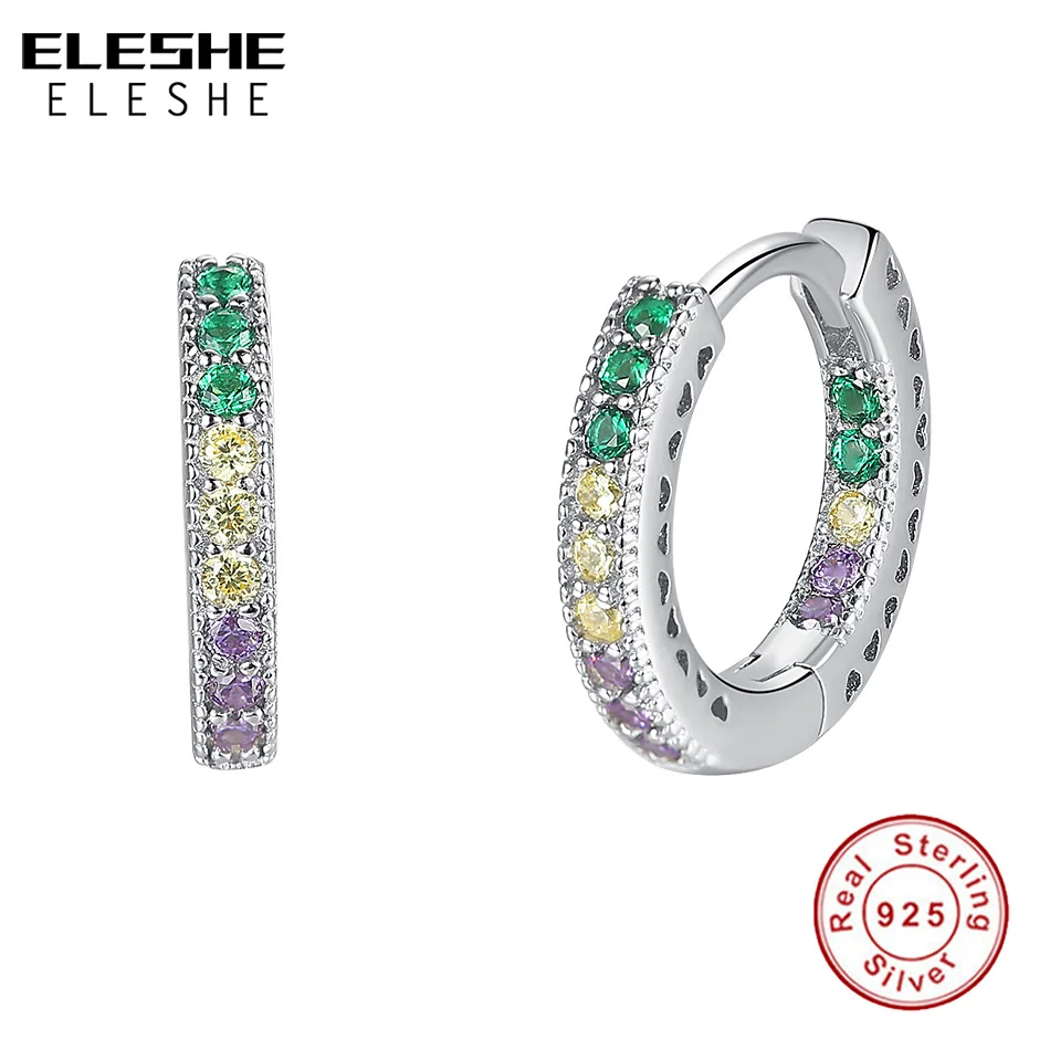 ELESHE 2021 Новые однотонные 925 серьги гвоздики из стерлингового серебра с украшением