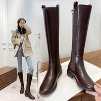2021 autumn new womens knee length fashion boots womens microfiber long tube plus velvet warm winter boots womens boots