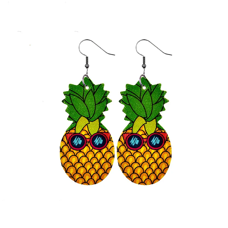 

Hawaii Party Leather Fruit Earrings The Summer Birthday Party Pineapple Party Flamingo Parti Decor Aloha Tropic Forest Theme