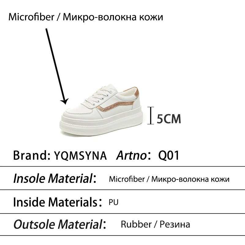 

YQMSYNA Fashion Sneakers Women Casual Spring/Autumn Lace-up Round Toe Thick Bottom Sports Shoes Non-slip Mixed Colors Shoes Q01