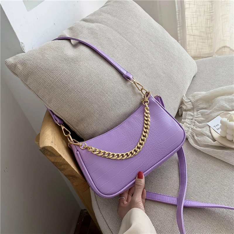 Модная сумочка Багет с узором крокодиловая кожа мини сумка из искусственной кожи