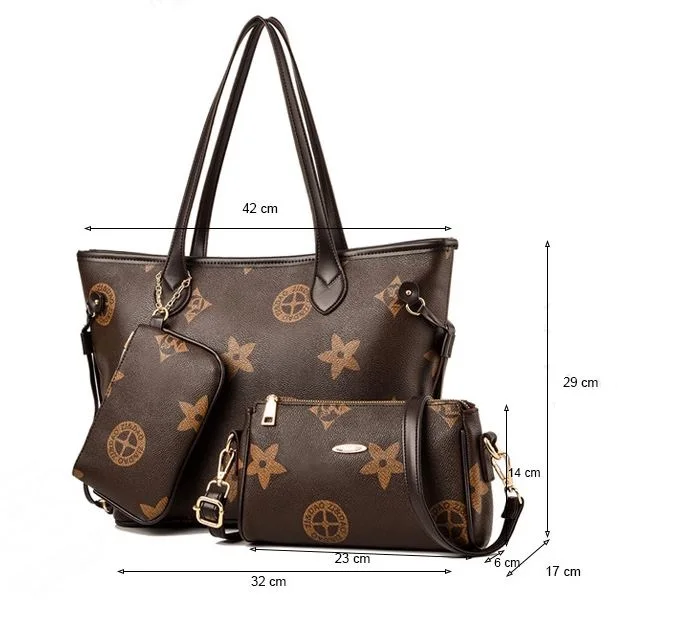 

2021 3pcs/Set composite Bags Women Luxury Handbag inlcude Shoulder Bag tote bags and coin sling MINI bag Sac a Main Femme Ladies