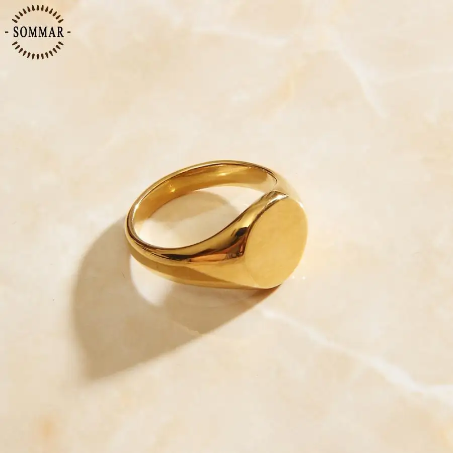 SOMMAR Fashion jewellery charms Gold color size 6 7 8 Girlfriend wedding rings Geometric Circular opal floating charms