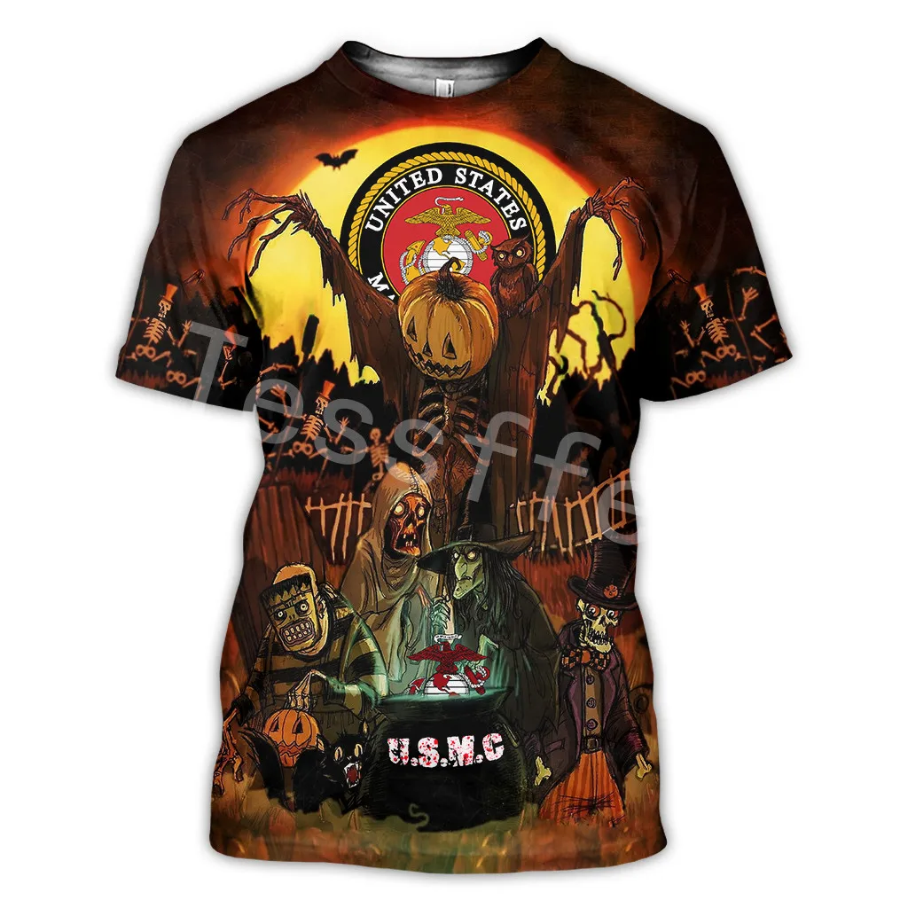 

Tessffel Crazy Amazing Halloween 3D All Over Printed Colorful Summer Harajuku T-shirt Unisex Top O-Neck Short Sleeve Style-H26