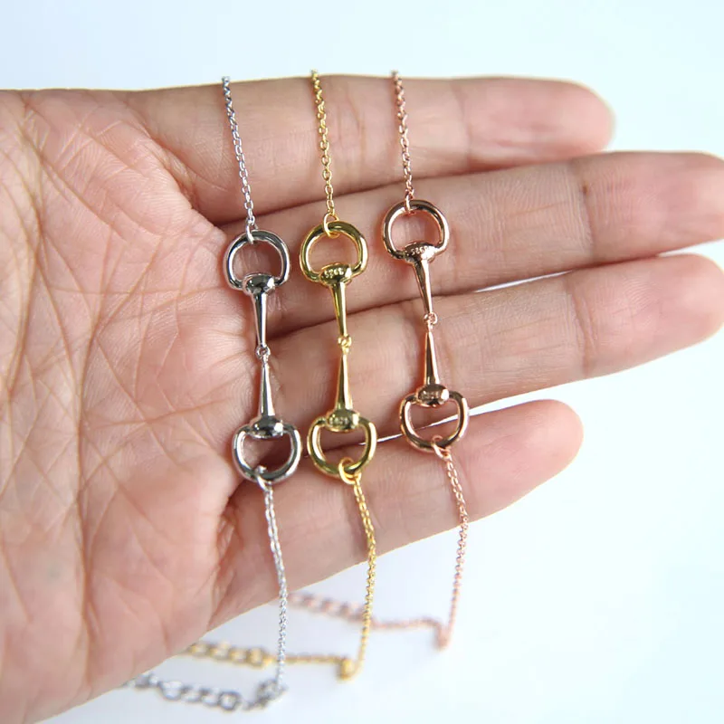 100% 925 штампованный Серебряный лошадиный бит браслет модные ювелирные изделия для