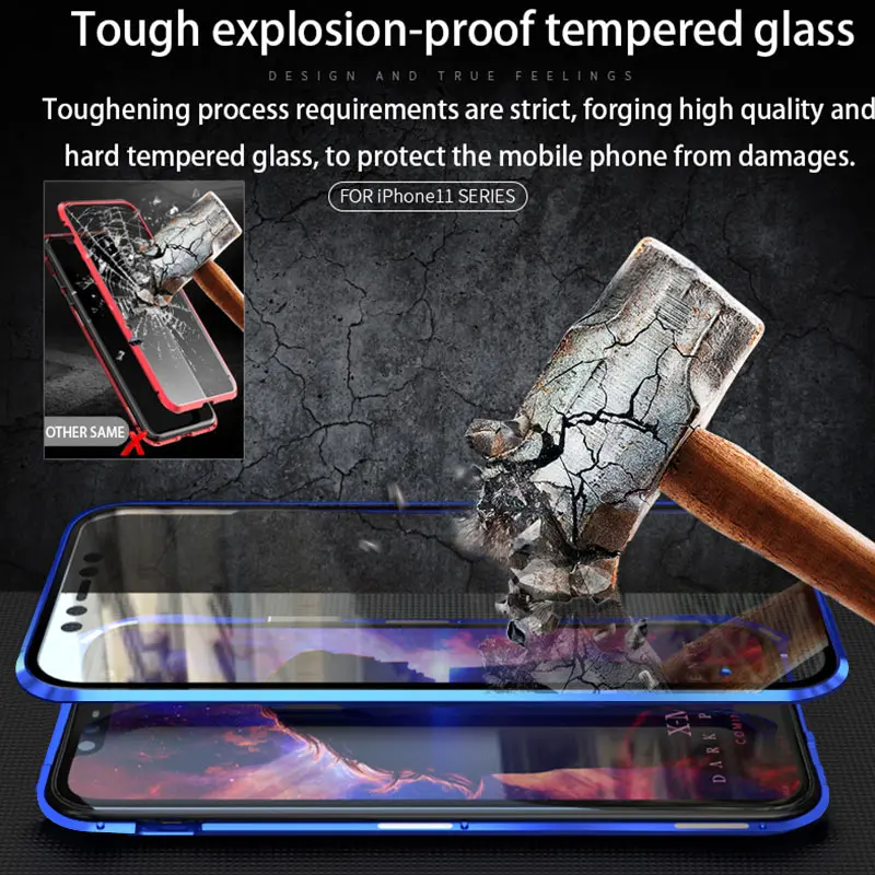 Магнитный металлический чехол для Xiaomi Redmi Note7 7 Pro, закаленное стекло, антишпионский чехол для телефона Xiaomi Redmi Note7 Note 7 Pro