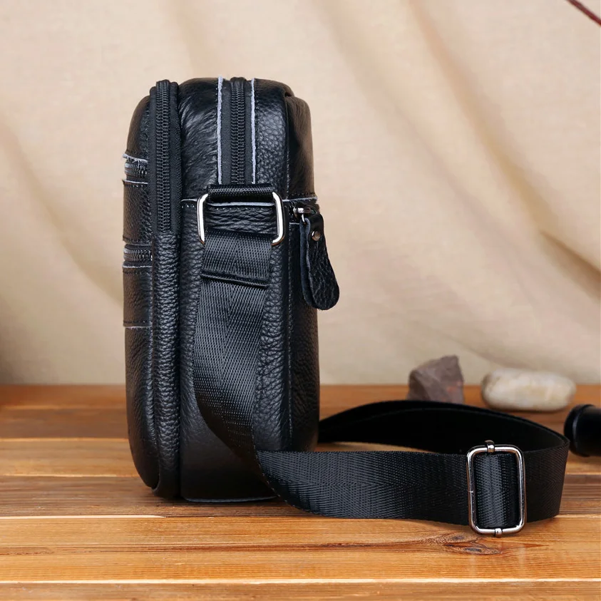 Новинка 2020 мужские сумки через плечо из натуральной кожи бизнес стиль твердая